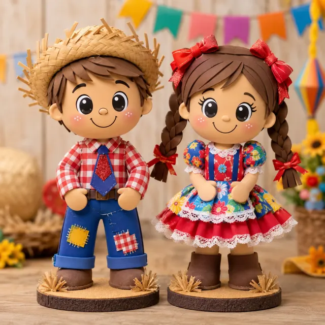 Exemplos de moldes de EVA da categoria Festa Junina, Páscoa e Natal