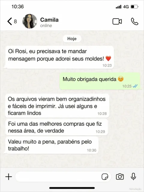 Depoimento de cliente sobre os moldes recebidos